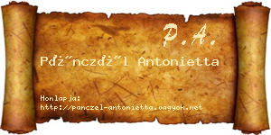 Pánczél Antonietta névjegykártya